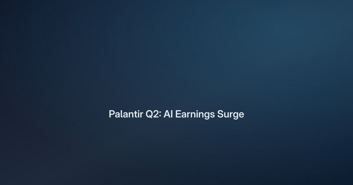 Palantir Q2 Surges 93%: The AI-Earnings Wall to Watch